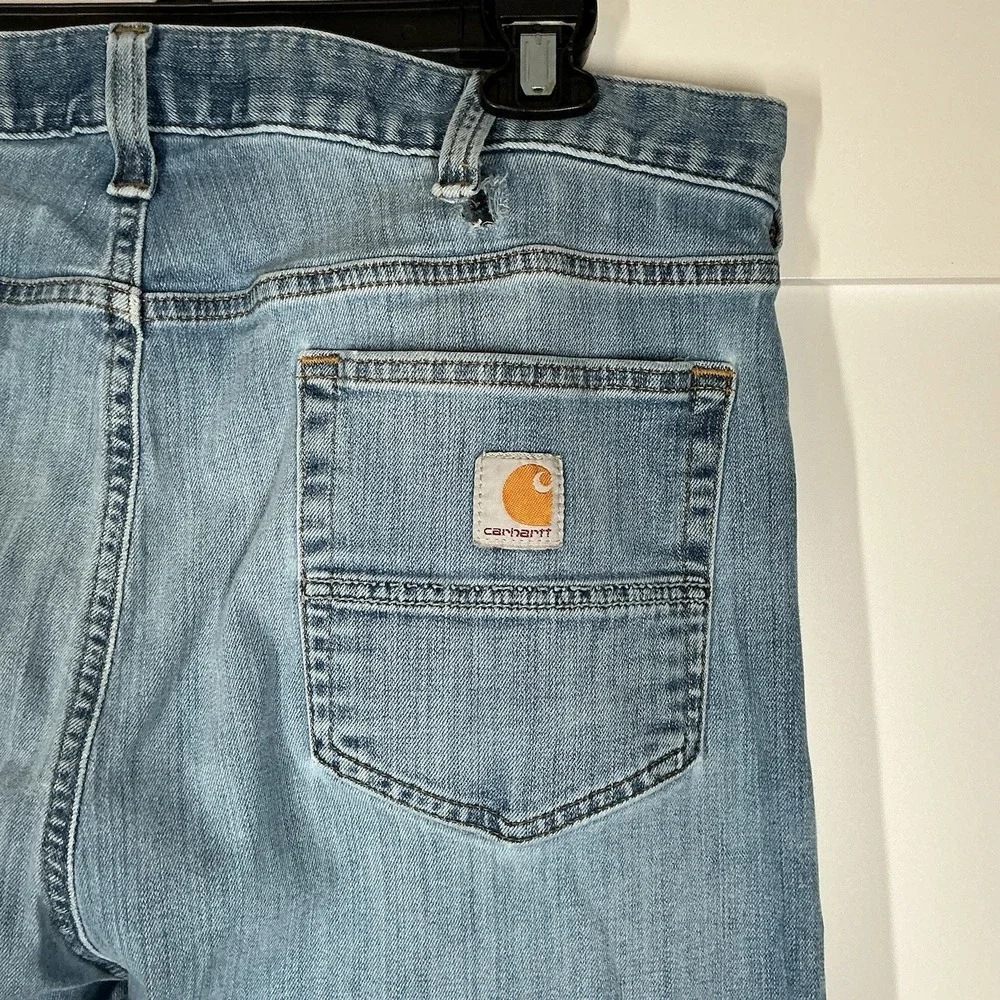 Carhartt Rugged Flex Relaxed-Fit Straight-Leg Jeans for Men - Light Wash 36 X 32